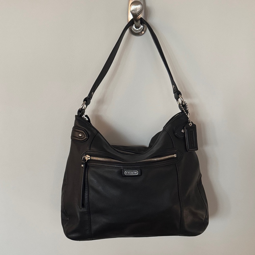 Coach Black Leather Hobo Bag